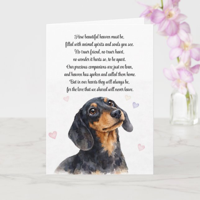 Cartão Poema Espiritual de Simpatia pela Perda de Cachorr (Orquídea)