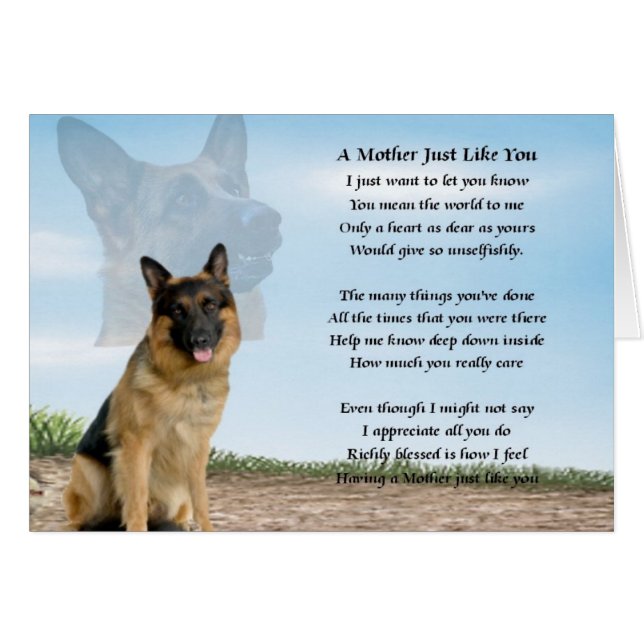 Cartão Poema-mãe - Cachorro-German shepherd (Frente Horizontal)
