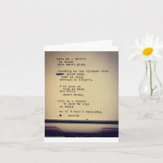 Cartão poema minúsculo