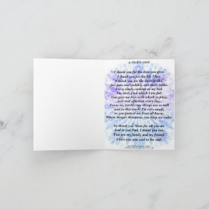 Cartão Poema: Tributo do Animal de Estimação ao Dono Dobr