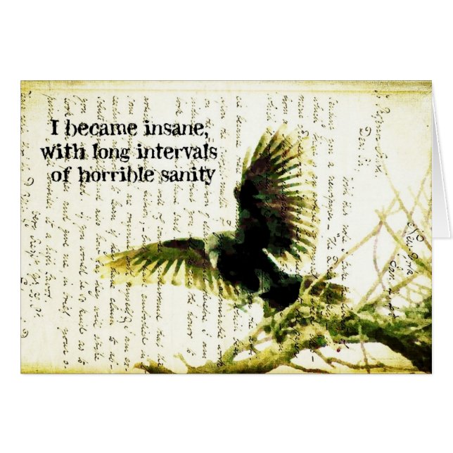 Cartão Poe's Raven (Frente horizontal)