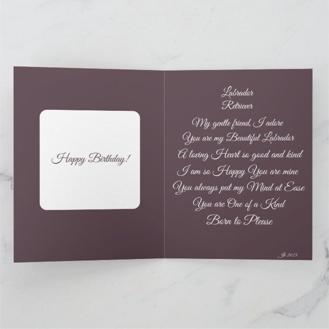 CARTÃO POESIA DO LABRADOR RETRIEVER  (Interior)