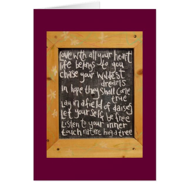 Cartão Poesia do quadro-negro (Frente)