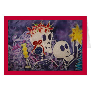 Cartão Poinsétia de Diâmetro de los Muertos Natal