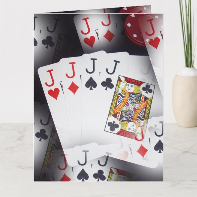Cartão Poker,_Quad_Jacks,_Big_Greeting_Card. (Frente)