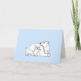 Cartão Polar Bear Family Winter Love Card