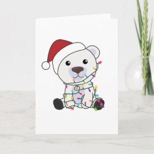 Cartão Polar Bear Natal Neve Inverno Polar