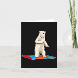 Cartão Polar Bear Snowboarder Snowboard Esportes de inver