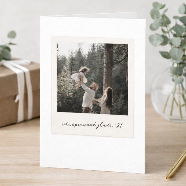 Cartão Polaroid Photo Greeting Card | Custom Vintage Art (Turn a favorite photo into vintage inspired cards with a timeless Polaroid look)