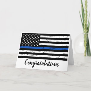Cartão Police Graduation Law Enforcement Thin Blue Line