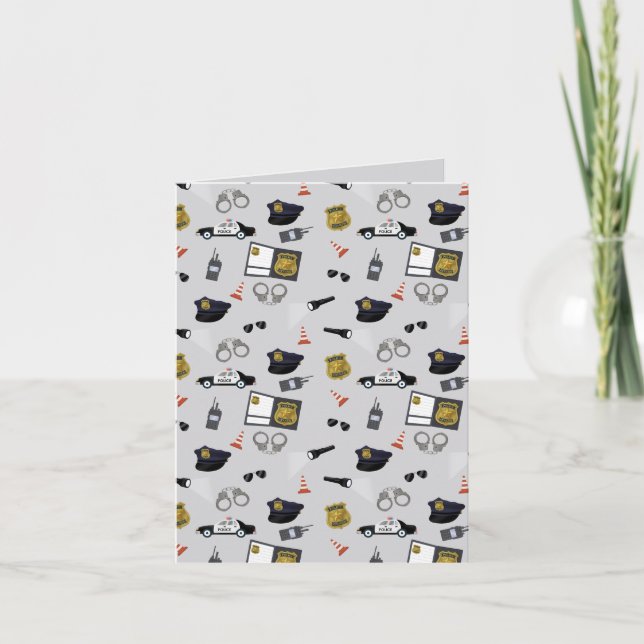 Cartão Police Themed Policeman Cop Pattern (Frente)