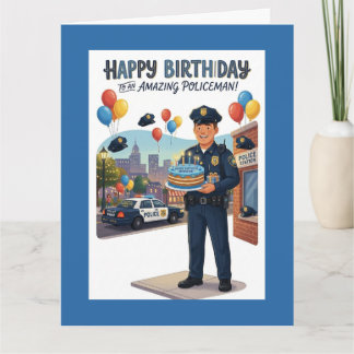 Cartão Policeman's Birthday