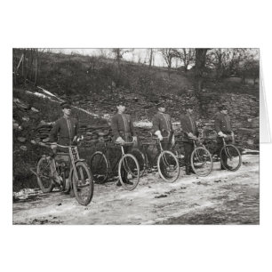 Cartão Polícia de Bicicleta e Motocicleta, 1915. Foto Ant