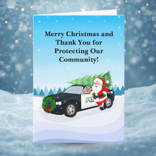 Cartão Polícia de Natal Papai Noel