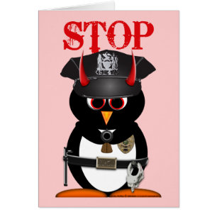 Cartão Polícia má do pinguim roubada meu coração