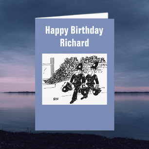 Cartão Policiais lidam com um incêndio na delegacia