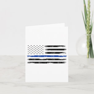 Cartão Policial Americano Flag Thin Blue Line