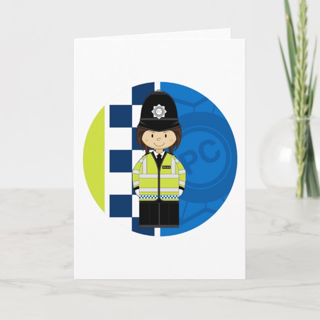 Cartão Policial Britânico de Cartoon (Frente)