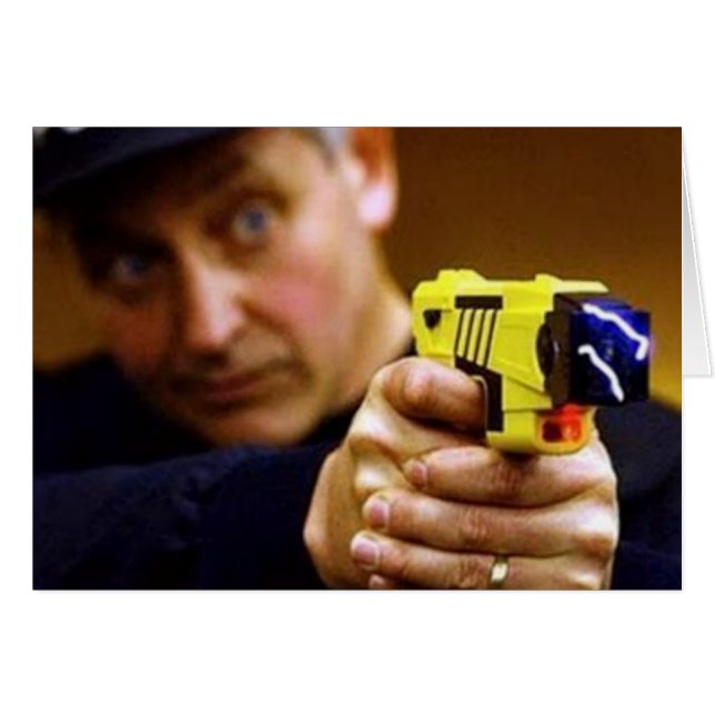 Cartão Policial Com Arma A Taser (Frente horizontal)