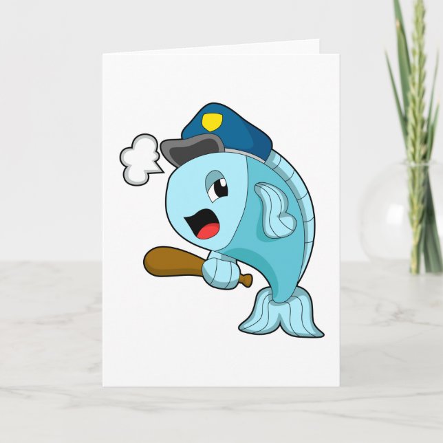 Cartão Policial do Fish Police chapéu de polícia (Frente)