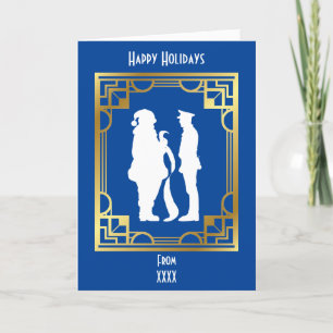 Cartão Policial Papai noel Lista de Boas Cartas de Natal