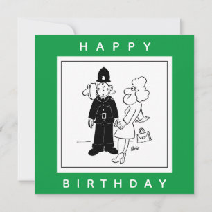 Cartão Policial tem Cartoon de Cara de Relógio.