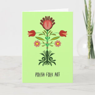 Cartão Polish Embroidery Flowers Pattern, Greeting Card