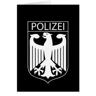 Cartão POLIZEI - Presentes alemães do símbolo da políc