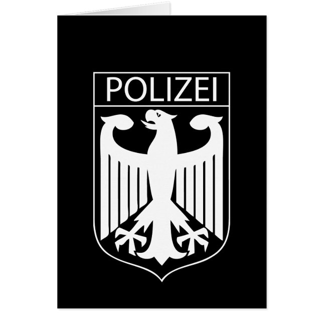 Cartão POLIZEI - Presentes alemães do símbolo da polícia (Frente)
