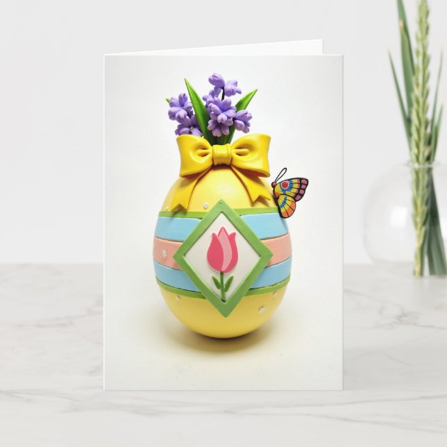 Cartão Polka Dot Egg Springtime Card (Frente)