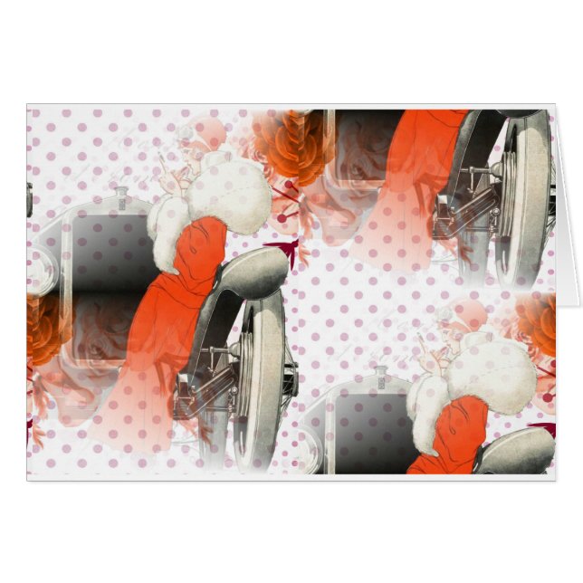 Cartão polkadots flapper (Frente Horizontal)