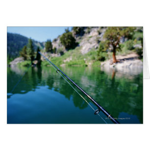 Cartão Polo de pesca e lago