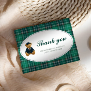 Cartão Polo Teddy Bear Chá de fraldas Obrigado