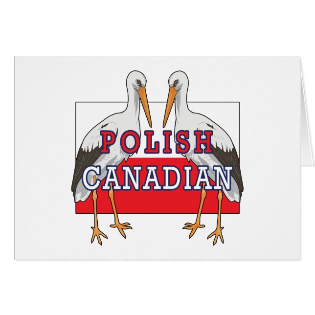 Cartão Polonês Canadense Stork (Frente Horizontal)