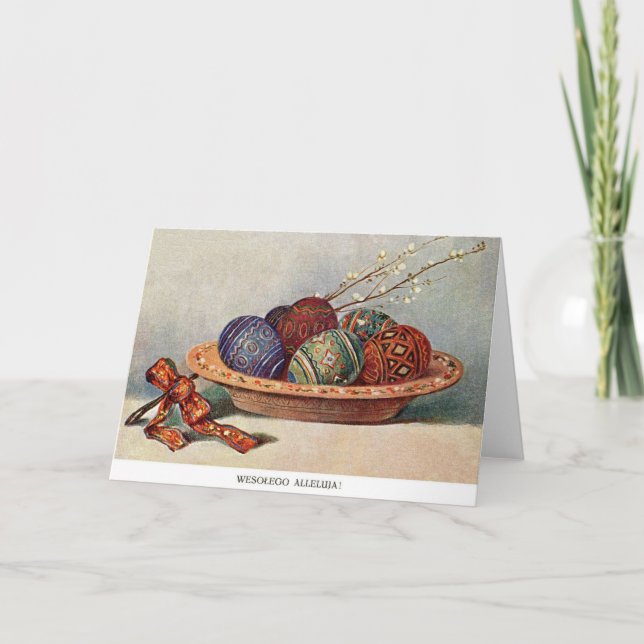 Cartão polonês da páscoa do vintage (Frente)