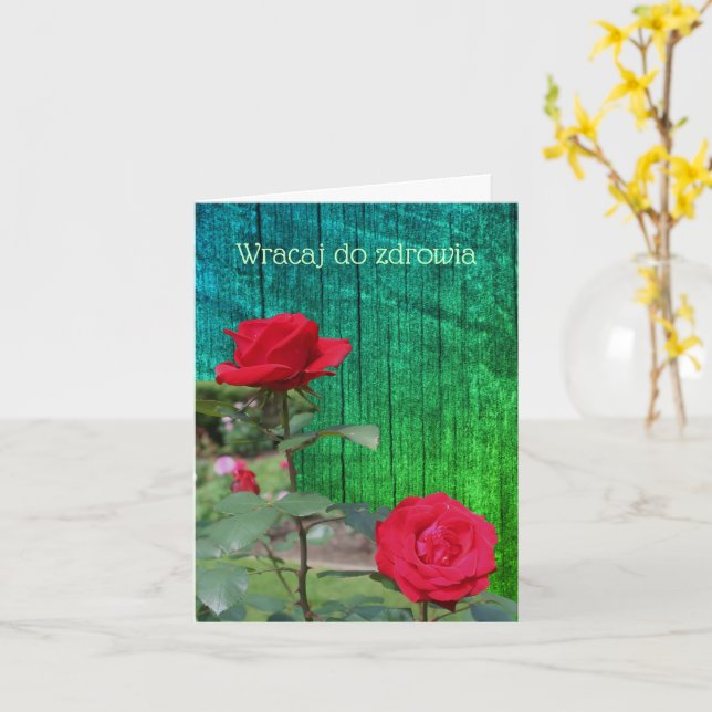 Cartão Polonês Get Good Rosa vermelha Flower Note Card (Flor Amarela)