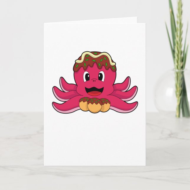 Cartão Polvo com Bolo (Frente)