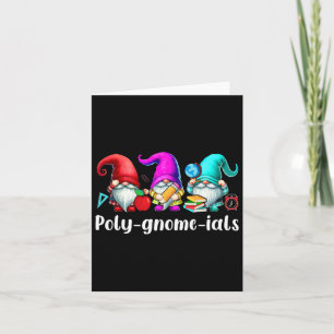 Cartão Poly-gnomo-ials Três Gnomos Engraçado Professor Ma