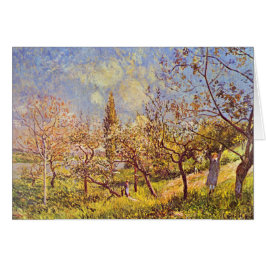 Cartão Pomar de Alfred Sisley no primavera