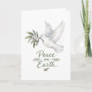 Cartão Pomba de Aquarela Paz na Terra