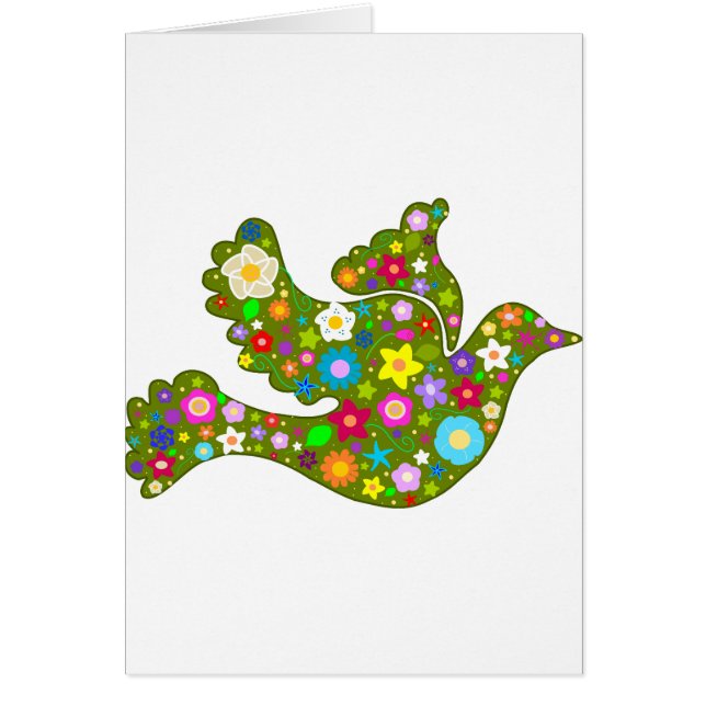 Cartão Pomba do jardim do primavera (Frente)