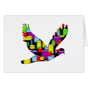 Cartão pomba mosaica