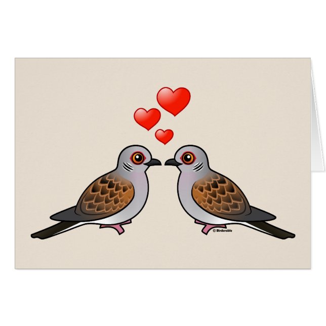 Cartão Pombas da tartaruga no amor (Frente Horizontal)