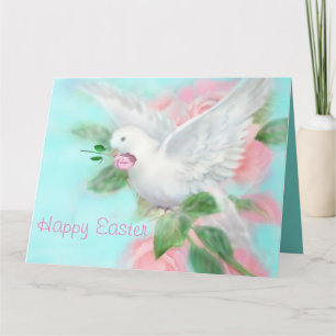 Cartão Pombinha "Feliz Páscoa" grande personalizada