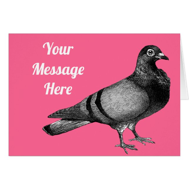 Cartão Pombo Vintage personalizável (Frente Horizontal)