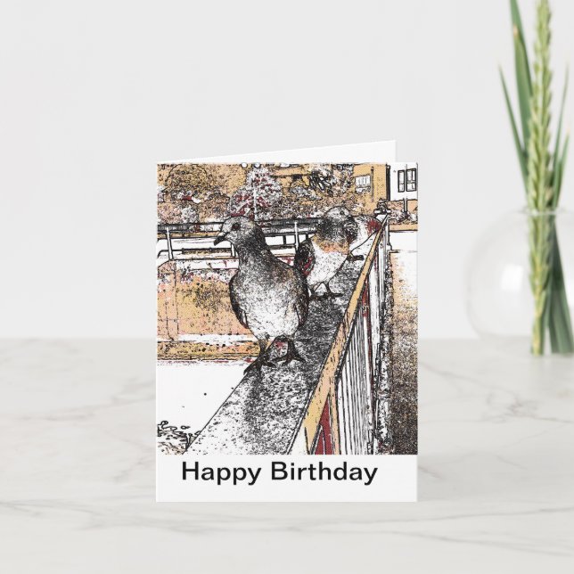 Cartão Pombos na ponte em Hythe Card (Frente)