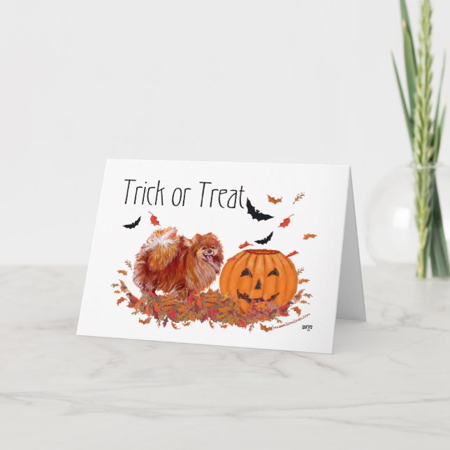 Cartão Pomerânia de Halloween (Frente)