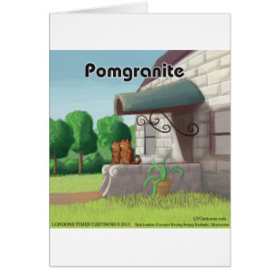 Cartão Pomerânia em Granito (Romã) Divertido