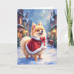 Cartão Pomerânia Vila de Natal Vitoriana Férias Cachorro