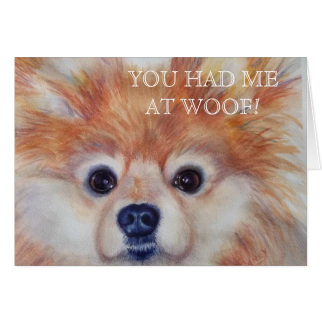 CARTÃO POMERANIANO DE OURO CUTE (Frente Horizontal)